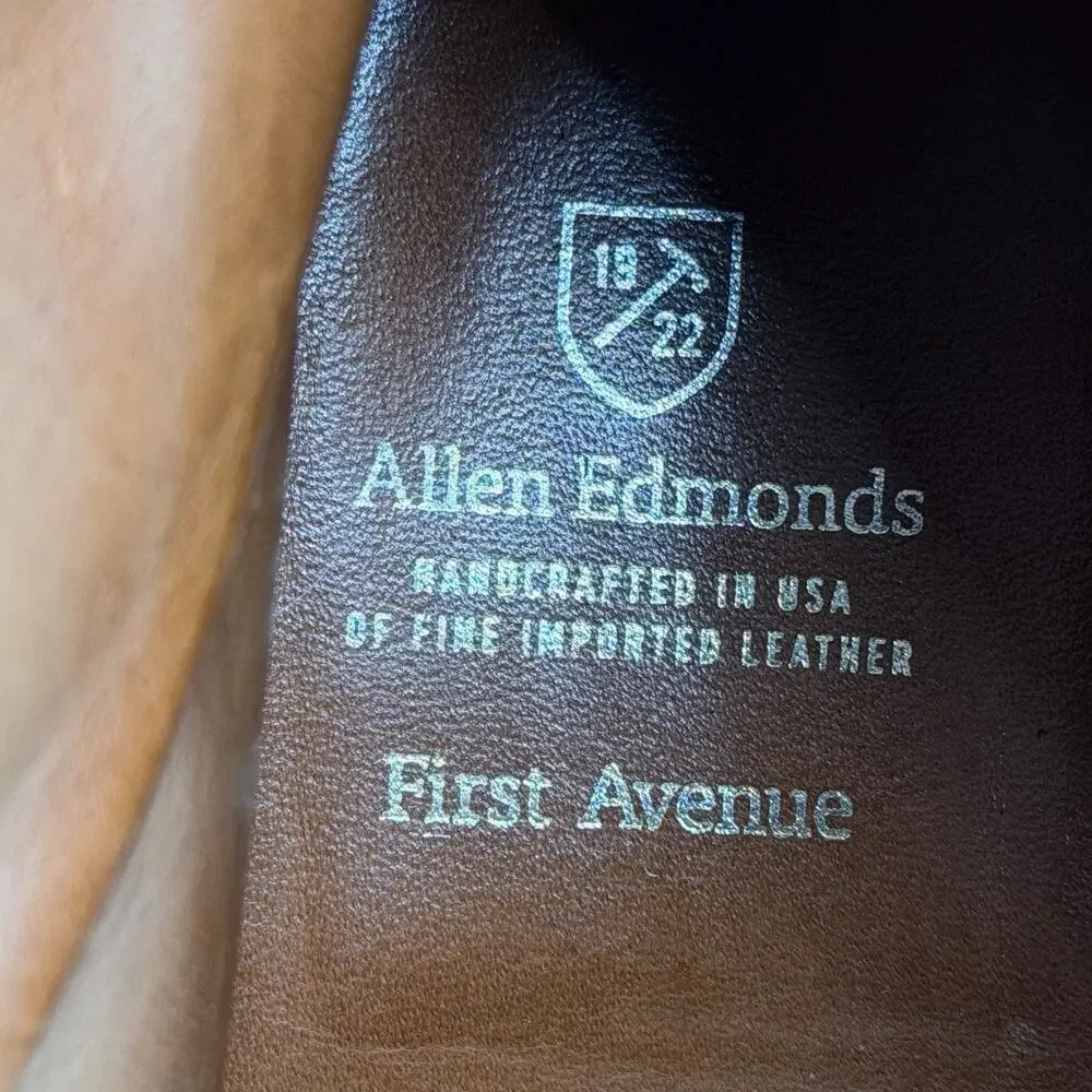 Allen Edmonds First Avenue Lace Up Boots Mens Sz 15 Black Pebbled Leather USA
